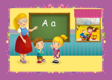 sahne çizgi film Okulu - eğitim