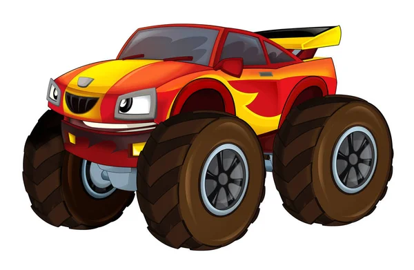 Red Monster Truck running. Cool cartoon , Stock Video