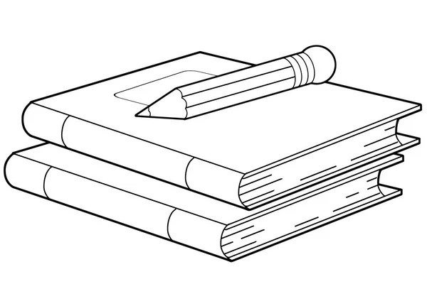 笔记本或书和铅笔 — 图库矢量图片