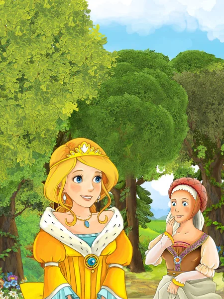 ormandaki diğer kızla konuşurken Prenses