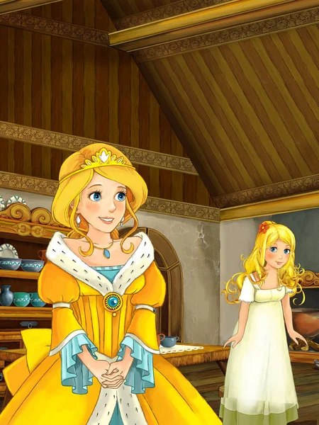 Księżniczka, rozmawiając z innymi młoda dziewczyna — Zdjęcie stockowe