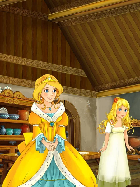 Prinsessan prata med andra unga flicka — Stockfoto