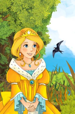 Prenses uçan kuş ile doğada