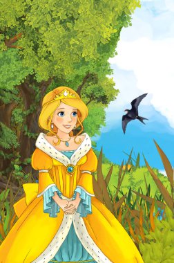 Prenses uçan kuş ile doğada