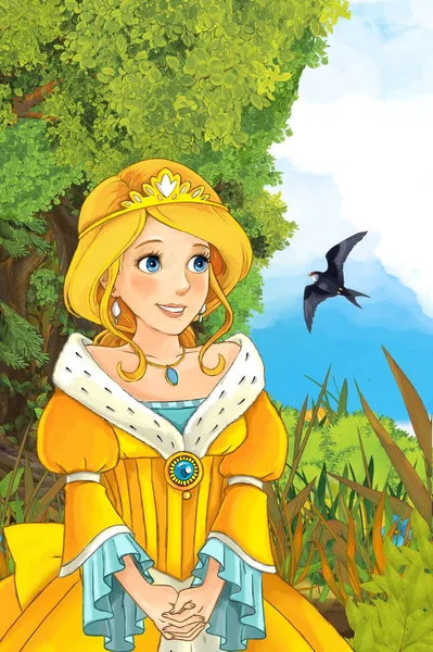 Prenses uçan kuş ile doğada