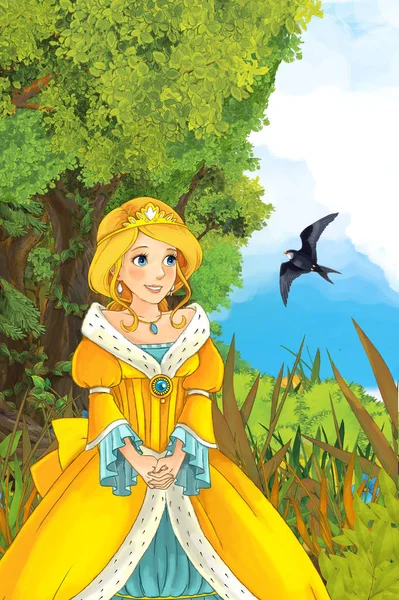 Prenses uçan kuş ile doğada