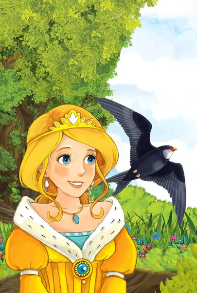 Prenses uçan kuş ile doğada 