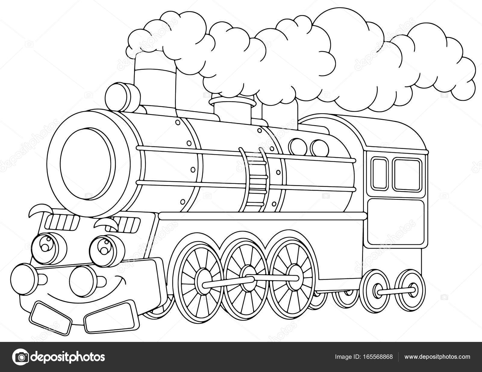 Cartoon Funny Looking Steam Train Isolated Vector Illustration Children  Stock Vector Image by ©illustrator_hft #165568868