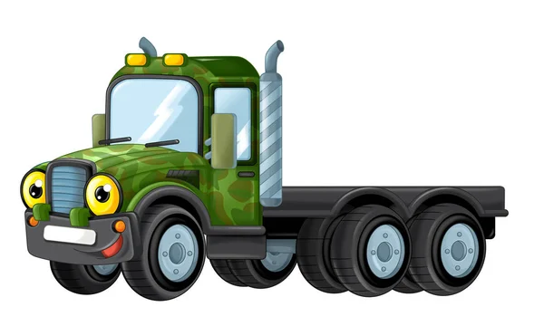 Cartoon gelukkig en grappige militaire truck — Stockfoto
