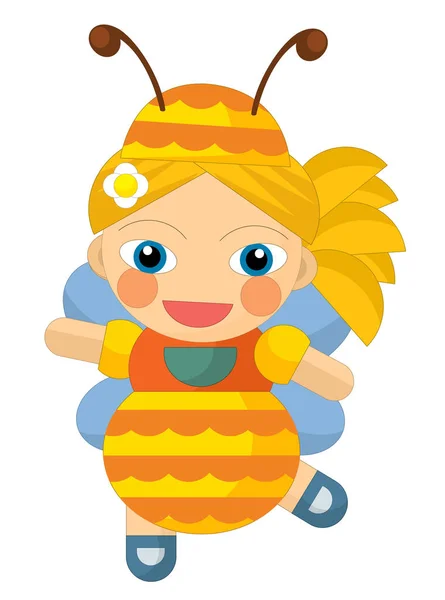 girl looking like bee - doll isolated
