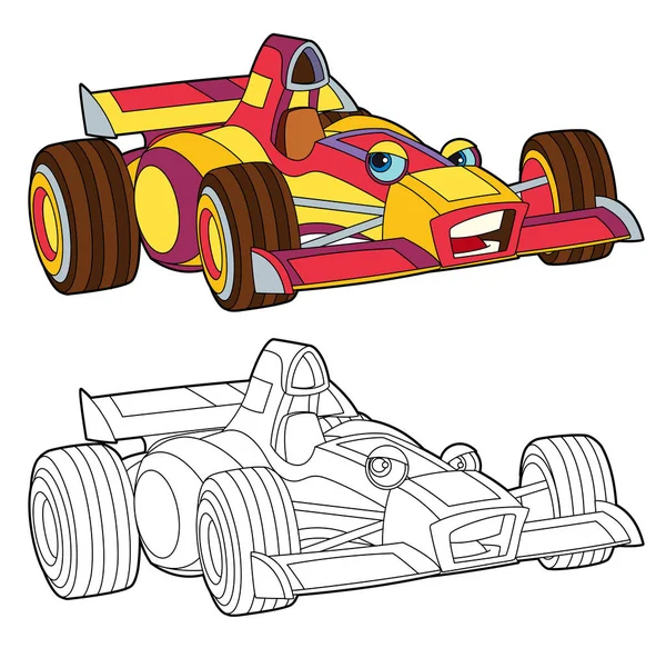 Coloring page - isolated racing car — Stock Photo, Image