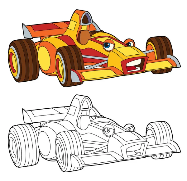 Coloring page - isolated racing car — Stock Photo, Image