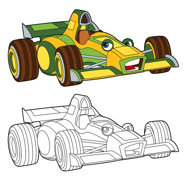 Coloring page - isolated racing car — Stock Photo, Image