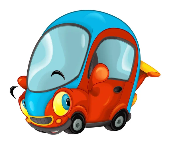 Cartoon sportwagen glimlachen en op zoek — Stockfoto