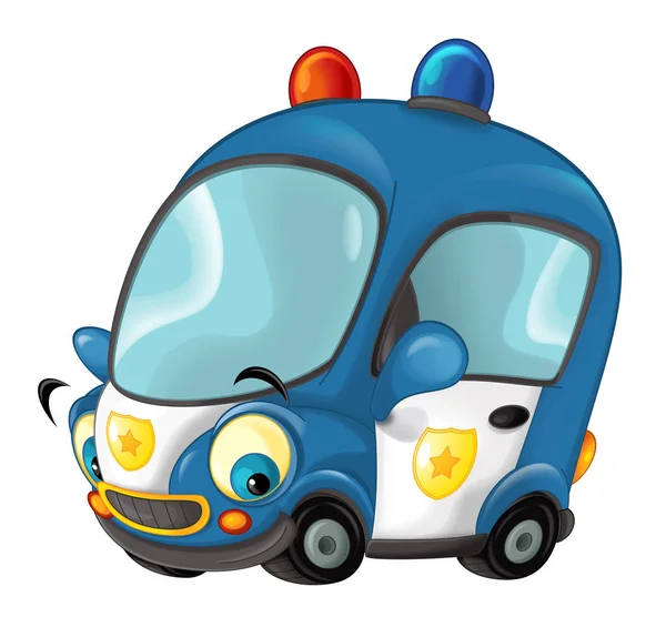 Çizgi film gülümseyen polis arabası