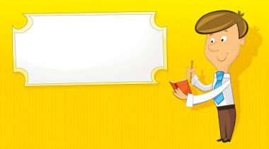 karikatür mutlu büro memuru çalışma