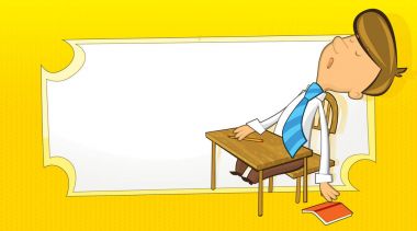 uyku karikatür mutlu büro memuru 