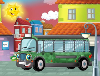 askeri otobüs şehrin içinden sürüş