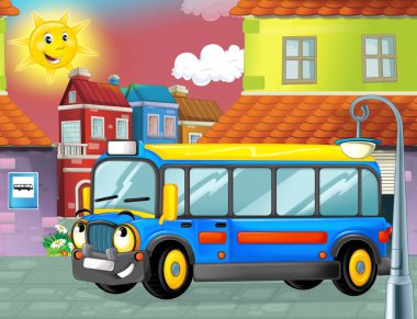 otobüs şehrin içinden sürüş