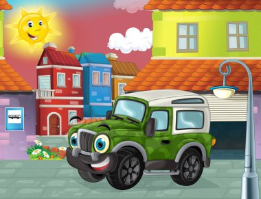 şehrin içinden yol araba