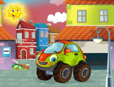 şehrin içinden yol araba