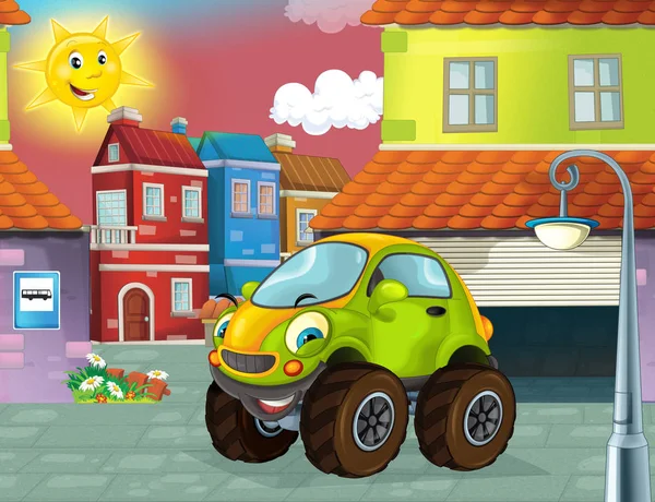 şehrin içinden yol araba