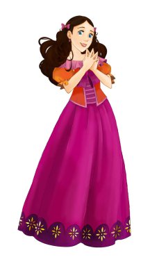 çizgi film Prenses büyücü - gülümseyen güzel kadın / illüstrasyon çocuklar için 