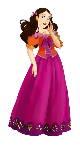 Cartoon Prinzessin Zauberin Lächelnde Schöne Frau Illustration Für Kinder — Stockfoto
