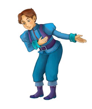 Çizgi film karakteri - soylu - Prens - illüstrasyon çocuklar için 