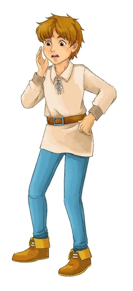Personagem Desenho Animado Lindamente Colorido Jovem Alguma Atividade Ilustração Para — Fotografia de Stock