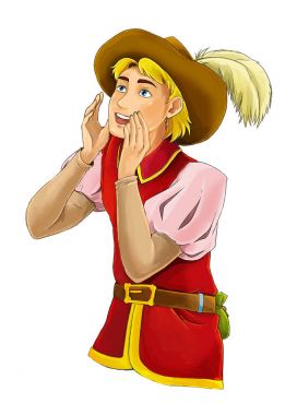 Çizgi film karakteri - soylu - Prens - illüstrasyon çocuklar için 