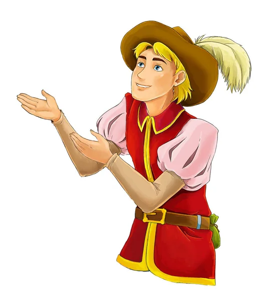Personagem Desenho Animado Nobre Príncipe Ilustração Para Crianças — Fotografia de Stock