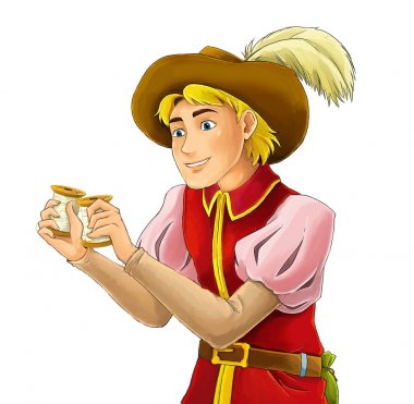 Çizgi film karakteri - soylu - Prens - illüstrasyon çocuklar için 