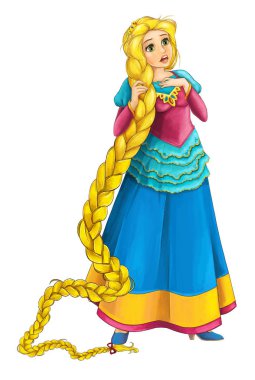 Çocuklar için güzel kız - bazı faaliyet - illüstrasyon karikatür