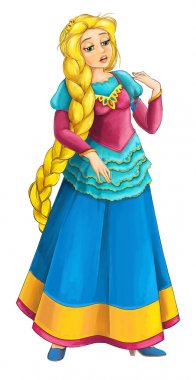 Çocuklar için güzel kız - bazı faaliyet - illüstrasyon karikatür