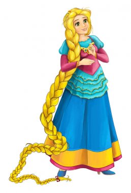 Çocuklar için güzel kız - bazı faaliyet - illüstrasyon karikatür