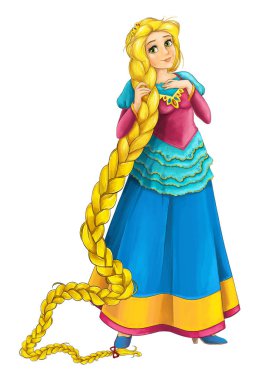 Çocuklar için güzel kız - bazı faaliyet - illüstrasyon karikatür