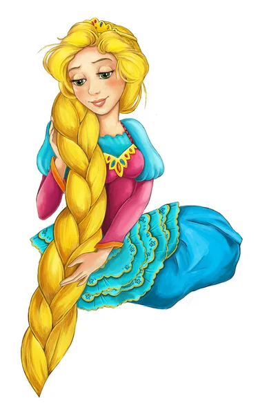 Çocuklar için güzel kız - bazı faaliyet - illüstrasyon karikatür