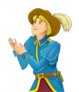 Çizgi film karakteri - soylu - Prens - illüstrasyon çocuklar için 