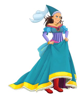 Çocuklar için güzel kız - bazı faaliyet - illüstrasyon karikatür