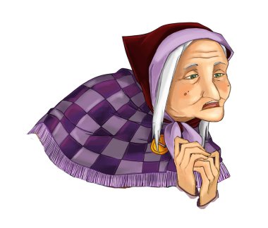 peri masalı çizgi film karakteri - cadı ya da büyücü - illüstrasyon çocuklar için