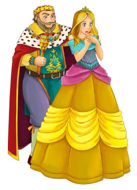 Çizgi film evli çift ile birlikte bebek - illüstrasyon çocuklar için mutlu 