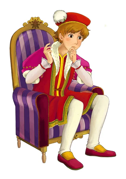 Κινούμενα Σχέδια Χαρακτήρα Ευγενής Πρίγκιπας Εικονογράφησης Για Παιδιά — Φωτογραφία Αρχείου