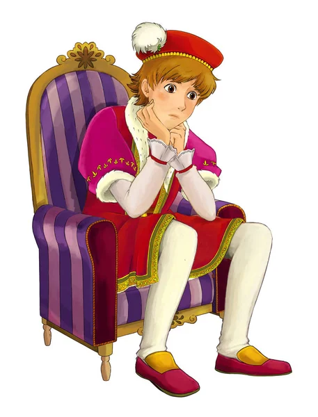 Kreslená Postava Šlechtic Princ Ilustrace Pro Děti — Stock fotografie