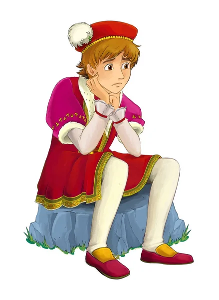 Personagem Desenho Animado Nobre Príncipe Ilustração Para Crianças — Fotografia de Stock