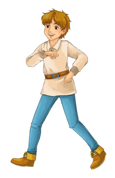 Personaje Dibujos Animados Bellamente Coloreado Hombre Joven Alguna Actividad Ilustración — Foto de Stock
