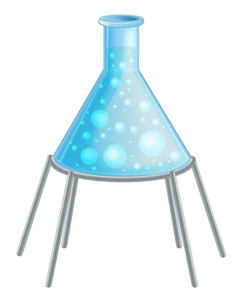 科学玻璃管与一些化学反应 例证为孩子 — 图库照片