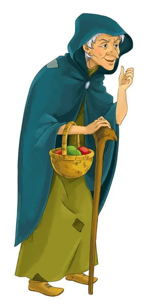 Fairytale Cartoon Character Witch Sorceress Illustration Children — Stock Photo, Image