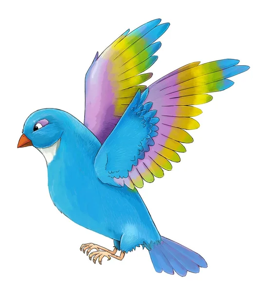 Çocuklar için karikatür kuş - serçe uçan - illüstrasyon 