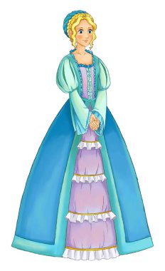 çizgi film genç prenses - güzel kadın / illüstrasyon çocuklar için